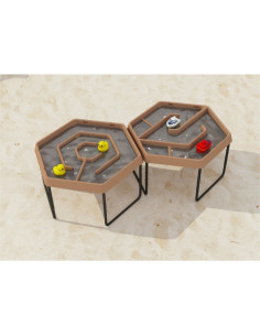 MASTERKIDZ Hexagonal Sand and Water Play Table with Adjustable Height Maze 2