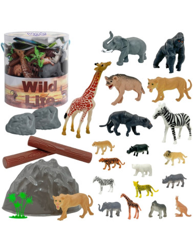 WOOPIE figūrėlių rinkinys Safari Animals 34 vnt.
