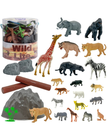 WOOPIE figūrėlių rinkinys Safari Animals 34 vnt.