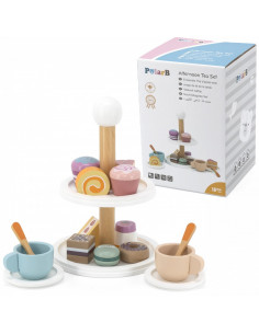 VIGA PolarB Wooden cake stand with cupcakes, cookies and coffee, set of 15