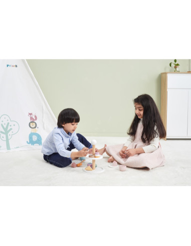 VIGA PolarB Medinis tortų stovas su keksiukais, sausainiais ir kava, 15 vnt. rinkinys