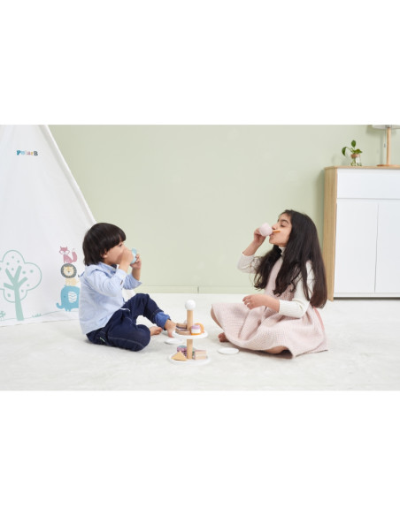 VIGA PolarB Wooden cake stand with cupcakes, cookies and coffee, set of 15