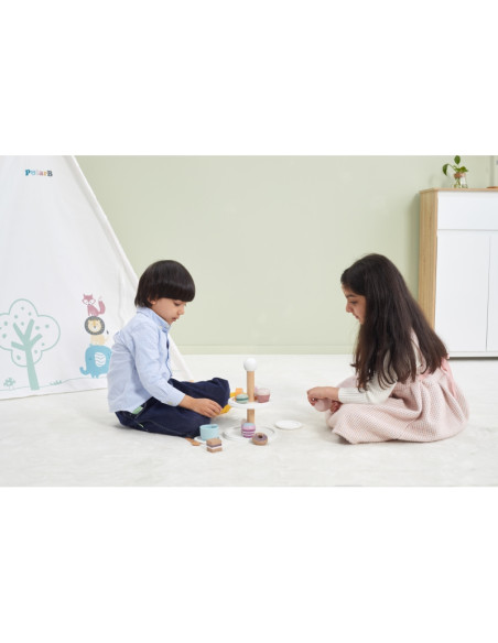 VIGA PolarB Medinis tortų stovas su keksiukais, sausainiais ir kava, 15 vnt. rinkinys