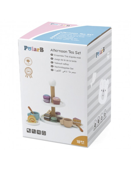 VIGA PolarB Wooden cake stand with cupcakes, cookies and coffee, set of 15