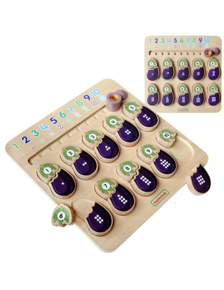 MASTERKIDZ Eggplant Montessori Learning Number Board