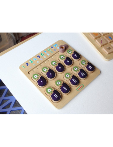 MASTERKIDZ Eggplant Montessori Learning Number Board