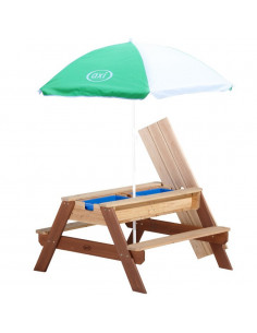 AXI Nick Picnic Table with Bench and Umbrella and Water/Sand Containers