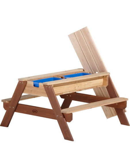 AXI Stół Piknikowy Nick z Ławką i Parasolem oraz Pojemnikami na Wodę/Piasek