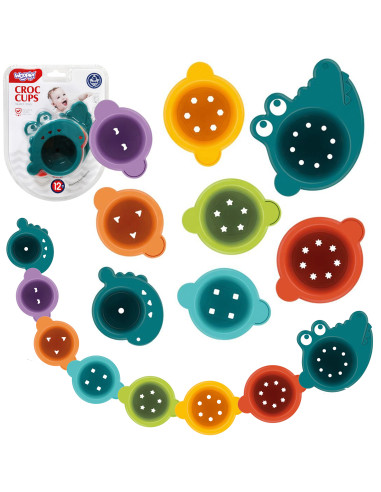 WOOPIE BABY Bath Toy Crocodile Overflow Cups