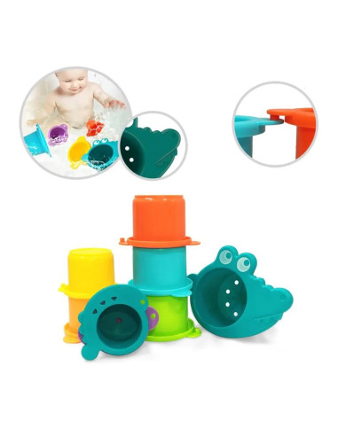 WOOPIE BABY Bath Toy Crocodile Overflow Cups