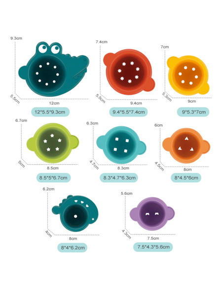 WOOPIE BABY Bath Toy Crocodile Overflow Cups