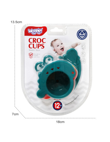 WOOPIE BABY Bath Toy Crocodile Overflow Cups
