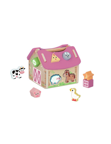 TOOKY TOY Farm Wooden Animal Shape Sorter