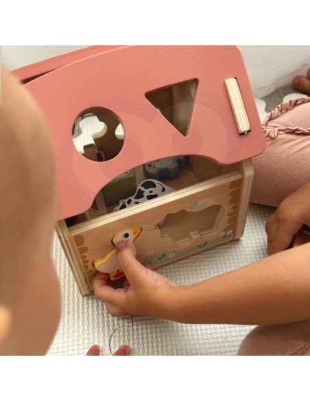 TOOKY TOY Farm Wooden Animal Shape Sorter