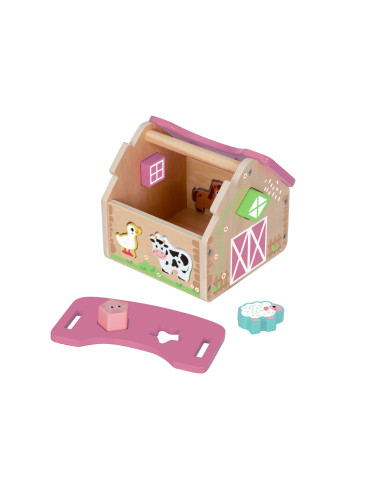 TOOKY TOY Farm Wooden Animal Shape Sorter