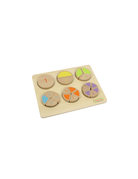 MASTERKIDZ Wooden Math Puzzle Fractions