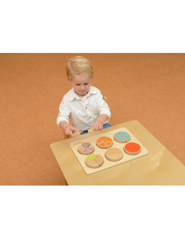 MASTERKIDZ Wooden Math Puzzle Fractions