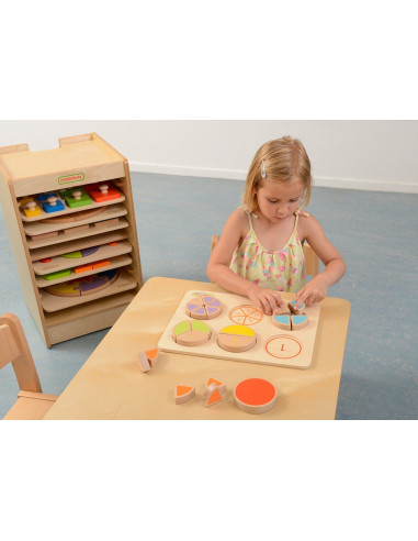 MASTERKIDZ Wooden Math Puzzle Fractions