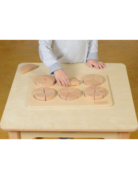 MASTERKIDZ Wooden Math Puzzle Fractions