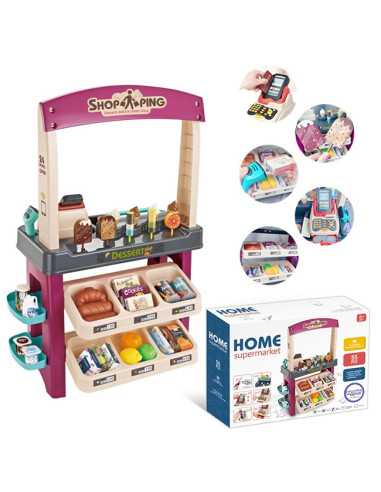 WOOPIE Ice Cream and Sweets Supermarket Light Sound + 55 Acc.