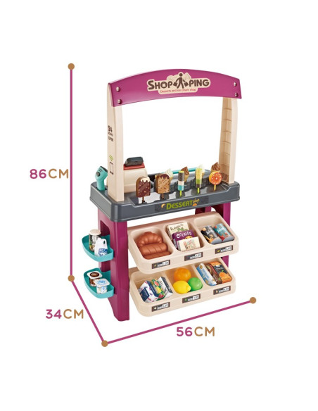 WOOPIE Ice Cream and Sweets Supermarket Light Sound + 55 Acc.