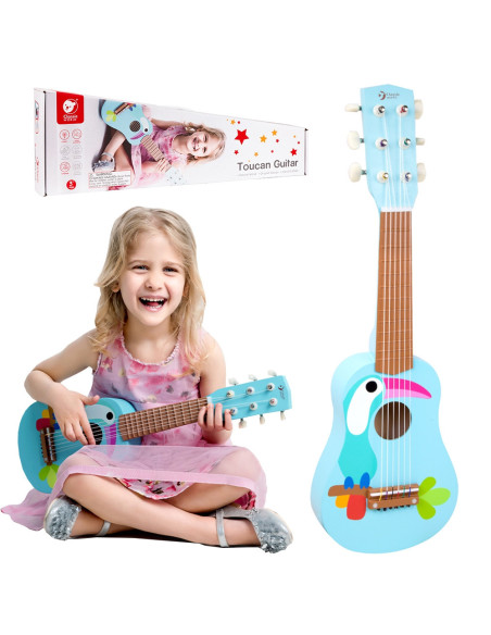 CLASSIC WORLD Wooden Guitar For Kids Toucan
