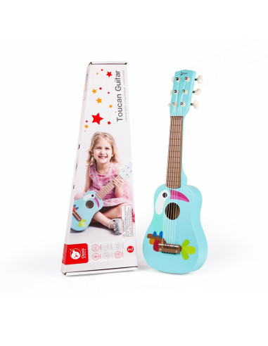 CLASSIC WORLD Wooden Guitar For Kids Toucan