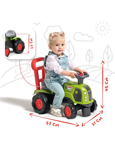 FALK Ride-on Tractor Pusher Baby Claas Arion 470 with Horn