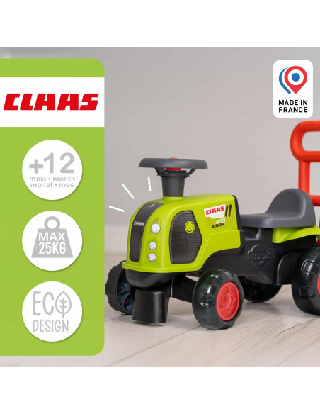 FALK Ride-on Tractor Pusher Baby Claas Arion 470 with Horn