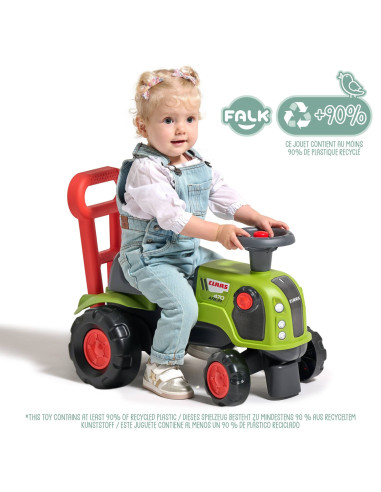 FALK Ride-on Tractor Pusher Baby Claas Arion 470 with Horn