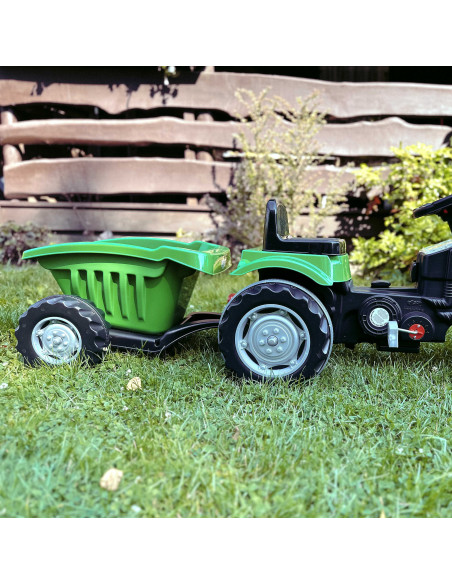 WOOPIE Farmer GoTrac MAXI Pedal Tractor with Silent Wheel Trailer