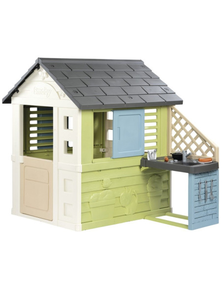 SMOBY Life PRETTY Garden House with Kitchen + 17 Accessories