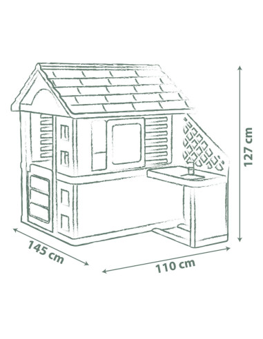 SMOBY Life PRETTY Garden House with Kitchen + 17 Accessories