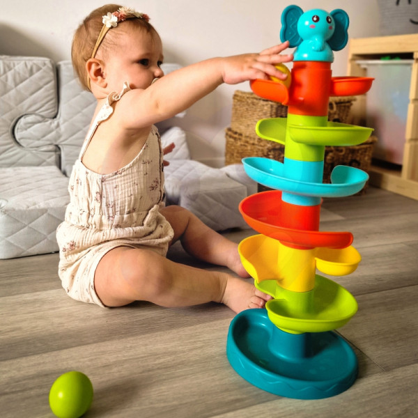 WOOPIE BABY Kulkos takelis Spiralinis rinkinys + 3 kamuoliukai WOOPIE BABY Kulkos takelis Spiralinis rinkinys + 3 kamuoliukai