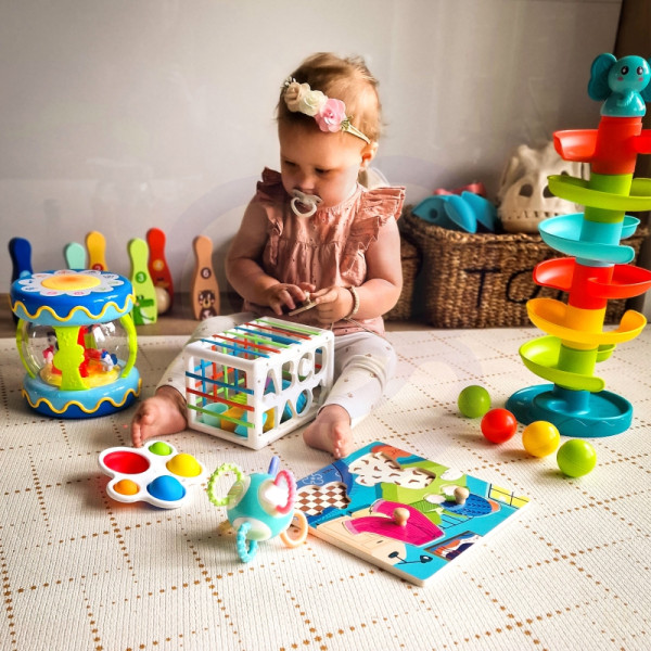 WOOPIE BABY Kulkos takelis Spiralinis rinkinys + 3 kamuoliukai WOOPIE BABY Kulkos takelis Spiralinis rinkinys + 3 kamuoliukai