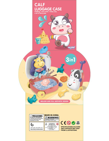 WOOPIE 3-in-1 Sandbox Set Cow Suitcase Water Table