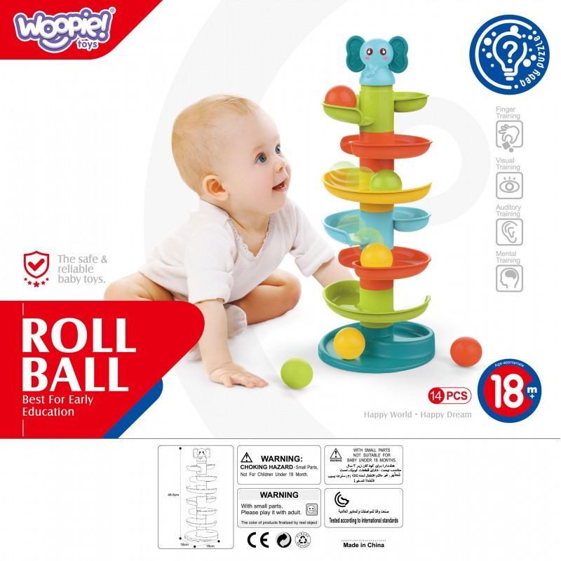WOOPIE BABY Kulkos takelis Spiralinis rinkinys + 3 kamuoliukai