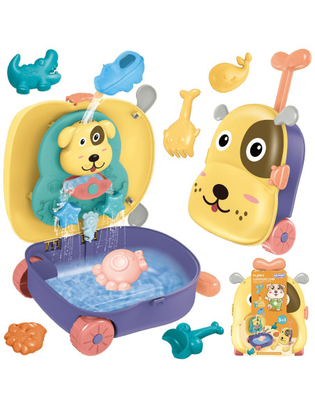 WOOPIE 3-in-1 Sandbox Set, Suitcase, Dog, Water Table