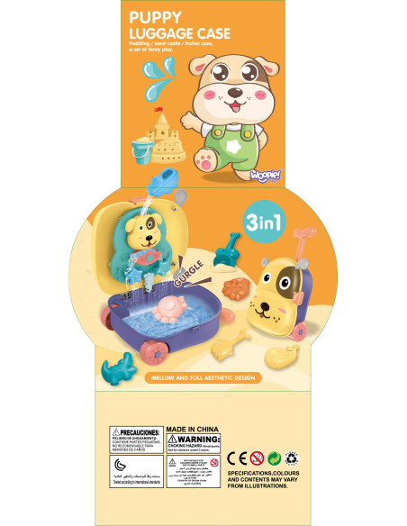 WOOPIE 3-in-1 Sandbox Set, Suitcase, Dog, Water Table