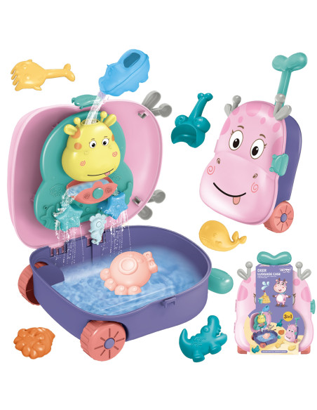 WOOPIE 3-in-1 Sandbox Set: Deer Suitcase + Water Toy