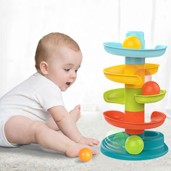 WOOPIE BABY Kulkos takelis Spiralinis rinkinys + 3 kamuoliukai WOOPIE BABY Kulkos takelis Spiralinis rinkinys + 3 kamuoliukai