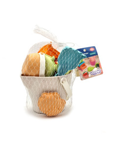 WOOPIE GREEN Sand Set + Excavator in Bucket 7 pieces. BIODEGRADABLE ORGANIC MATERIAL 2