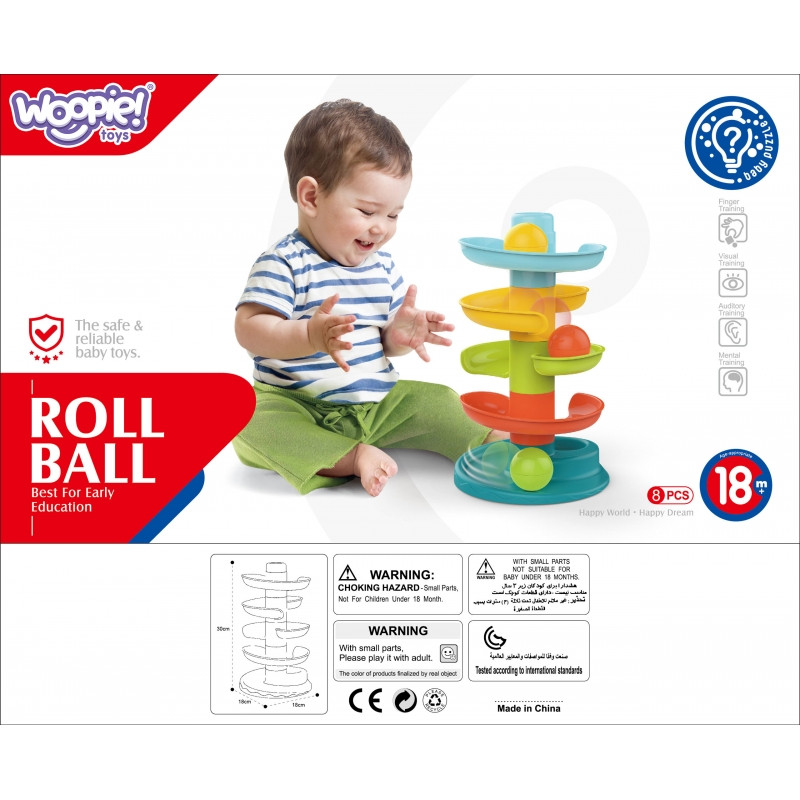 WOOPIE BABY Kulkos takelis Spiralinis rinkinys + 3 kamuoliukai