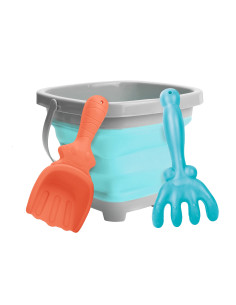 WOOPIE Folding Bucket with Rake and Shovel Set Blue 2