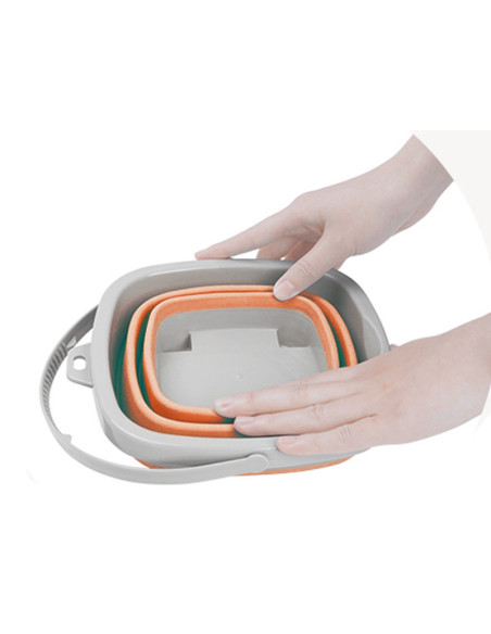 WOOPIE Folding Bucket with Rake and Shovel Set Orange