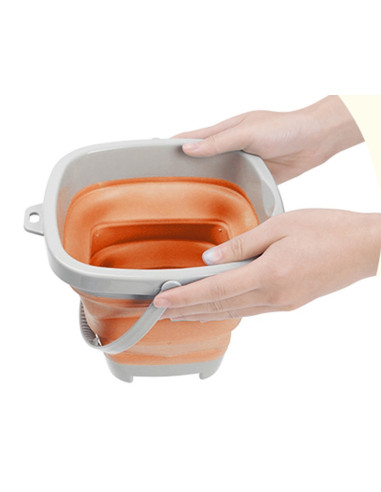 WOOPIE Folding Bucket with Rake and Shovel Set Orange