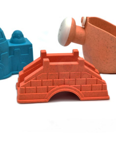 WOOPIE GREEN Sand Bucket Set Castles 8 pcs. BIODEGRADABLE ORGANIC MATERIAL 2