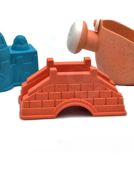 WOOPIE GREEN Sand Bucket Set Castles 8 pcs. BIODEGRADABLE ORGANIC MATERIAL