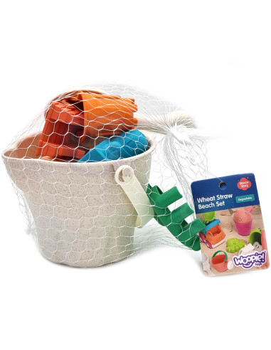 WOOPIE GREEN Sand Bucket Set Castles 8 pcs. BIODEGRADABLE ORGANIC MATERIAL