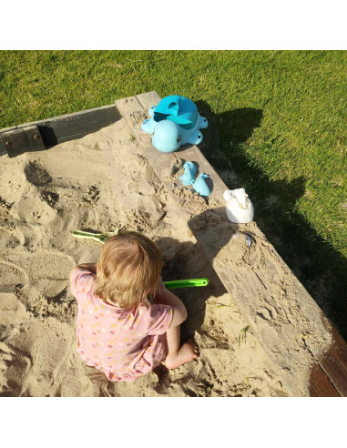 WOOPIE GREEN 2-in-1 Sand and Bath Set Blue Turtle 8 pcs. BIODEGRADABLE ORGANIC MATERIAL